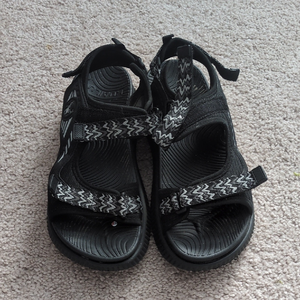Comfortable Black and Gray Women's Sandals
